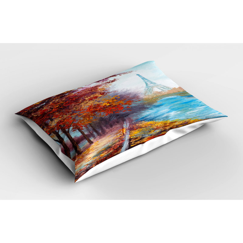 Blue/Red Polyester Microfiber Piece Sham, Twin