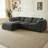 Boneless 109" Modern Cloud Couches For Living Room, Deep Seat Convertible L-shape Boneless Couch With Ottoman, Oversized Comfy 3-seater Couch Chenille Fabric Compressed Sofa Modular Sectional Sofa-1544977662