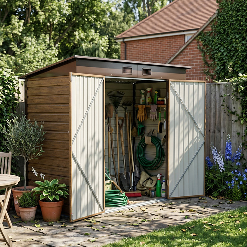 8x4FT Outdoor Metal Storage Shed