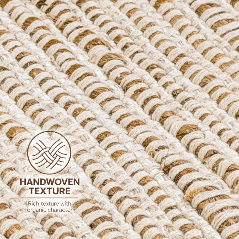 Tapis en jute Aleksei, Cream Ivory, Rectangle 5 pi x 7 pi
