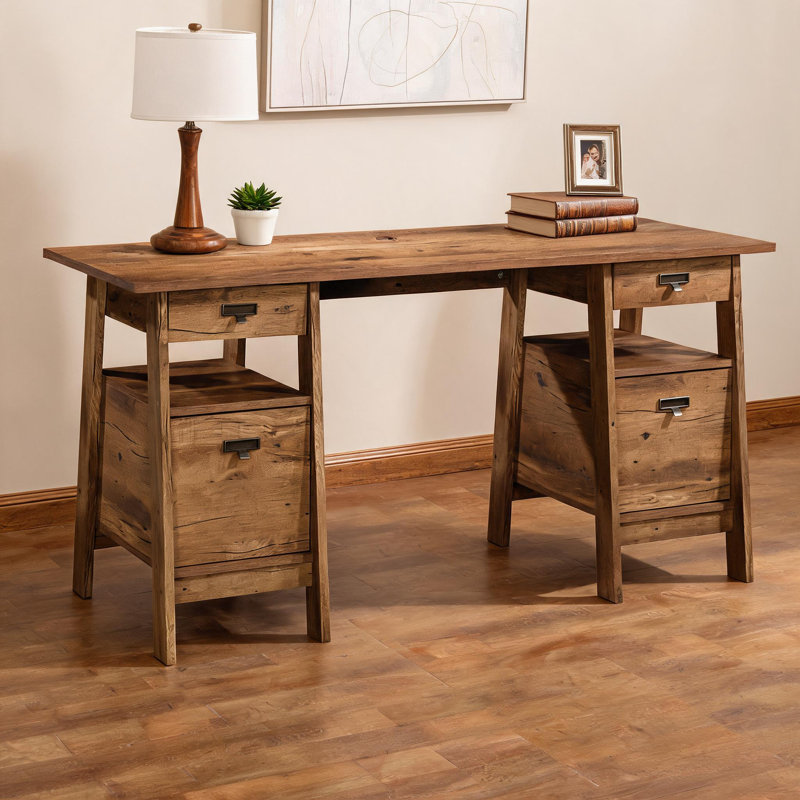 Bureau de direction, le plateau de table principal est assorti à une pulvérisation brune douce pour un traitement de surface global