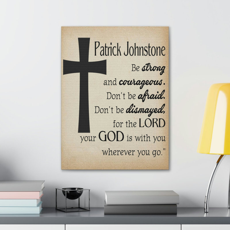 Be Strong And Courageous Joshua - No Frame Print on Canvas, 30cm H x 24cm W x 1.25cm D