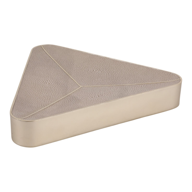 Bol décoratif triangulaire pour décoration intérieure moderne - bol décoratif fonctionnel pour commode de chambre à coucher, style tablette ou décoration de salon - beige et brun clair