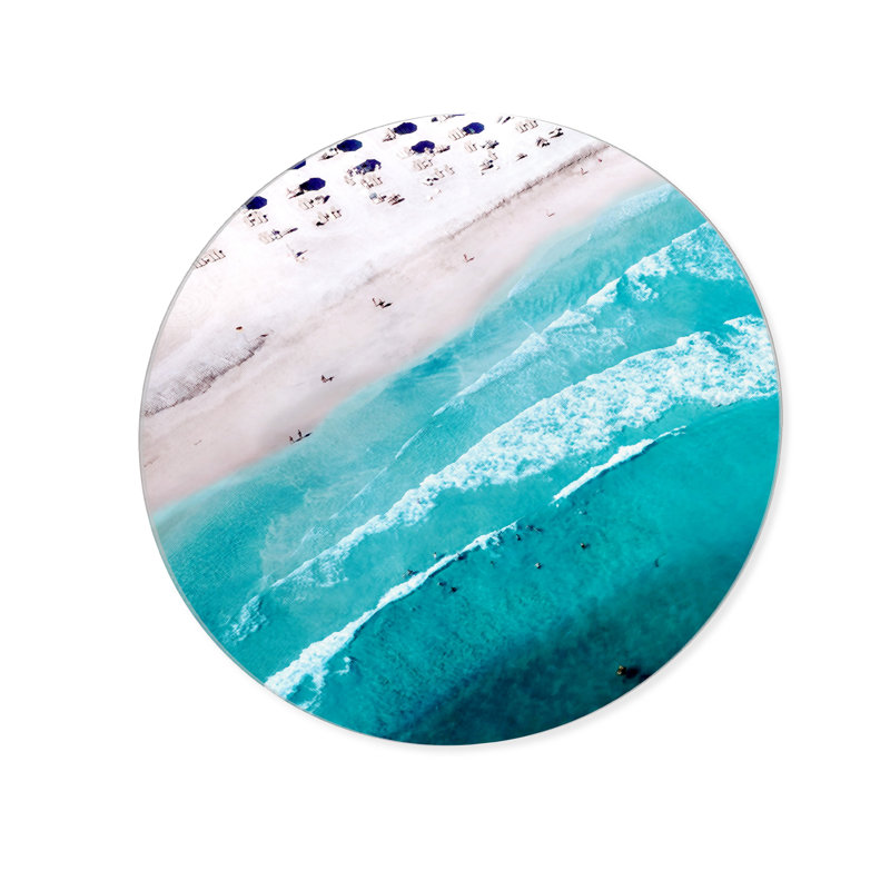 Beach Water Half Round Print by Oliver Gal