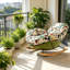 Chaise berçante rembourrée élégante