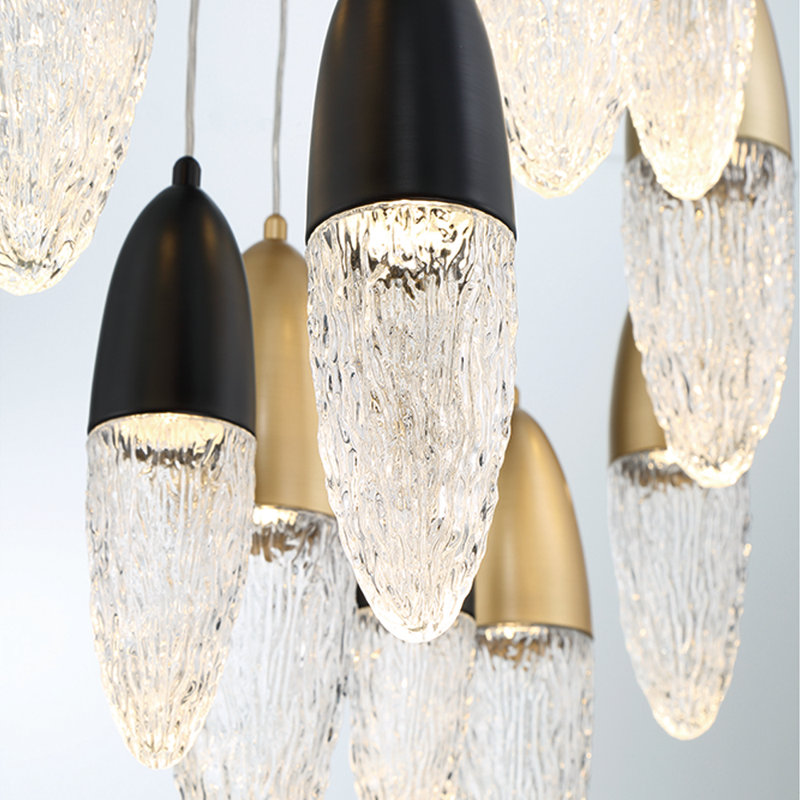 Écrou 22 light Chandelier, Black/Brass