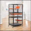 Cage pour animal de compagnie de 4 étages, cage à lapin avec échelle, roues verrouillables et plateau amovible, noir et orange