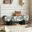 Banc en maille de 39,37 po de style Mid-Century moderne noir et blanc-2071863384