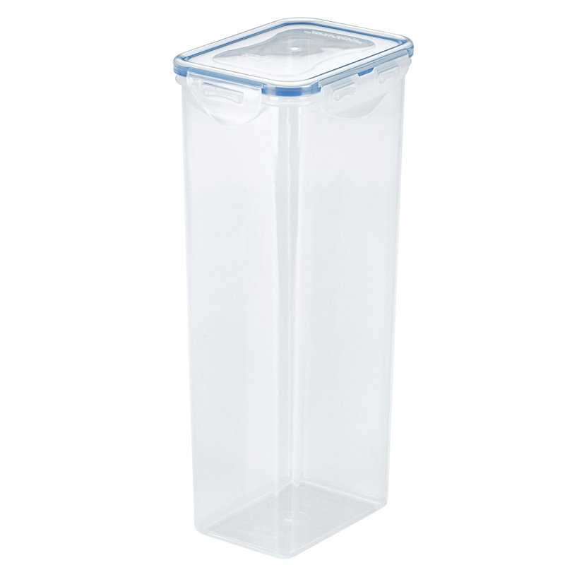 Clear Rectangular Plastic Airtight Pasta Storage Container, 8.5-Cup