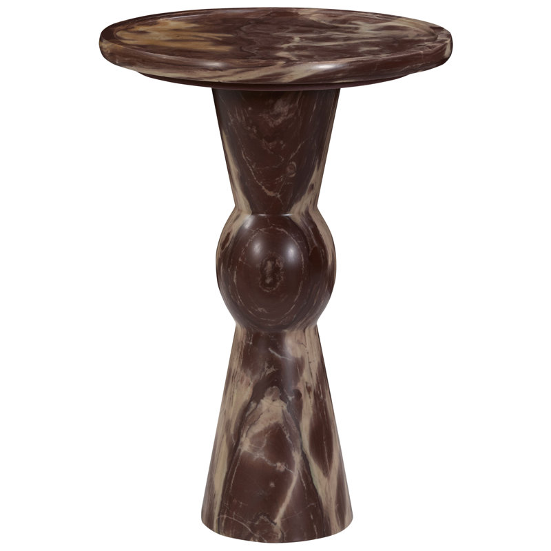 Table d'appoint ronde en marbre Zuria, Marron