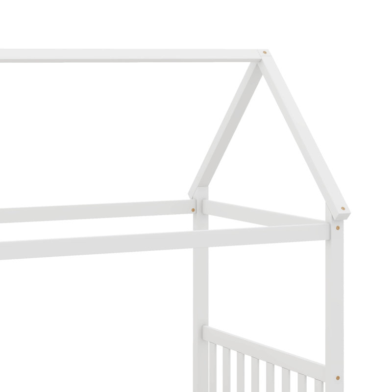 Lit simple pour enfant en forme de maison, Blanc
