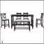 Ensemble de salle à manger 6 pièces à hauteur de comptoir avec table, tablette, 4 chaises et banc pour une élégance et une fonctionnalité modernes-1460633561-1460633560-1460633562
