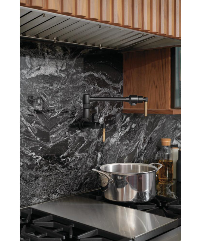 Litze® Wall Mount Pot Filler with Knurled Handle, Luxe Gold