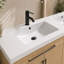 Dessus de meuble-lavabo en résine 60 po seulement, lavabo intégré blanc brillant, comptoir de salle de bain à surface solide pour le remplacement du grand meuble-lavabo