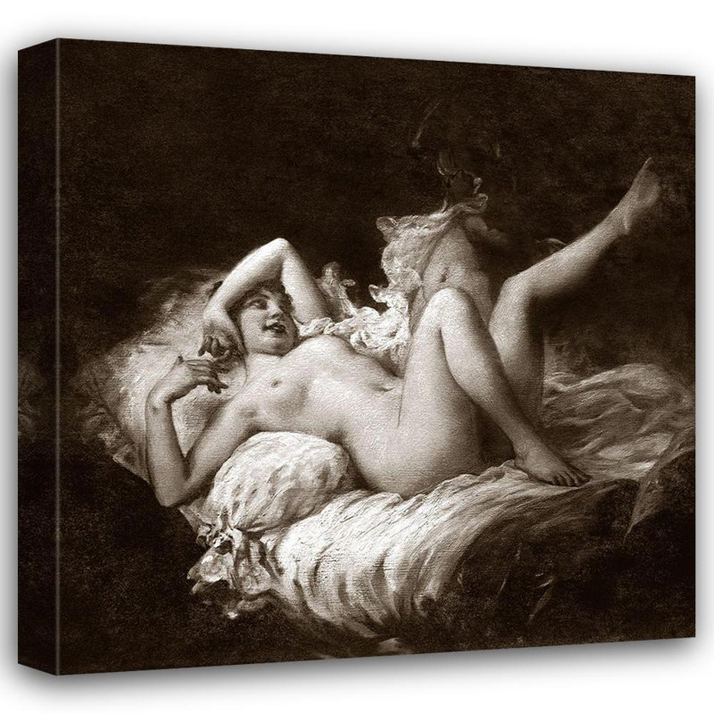 Art sur toile tendue avec art vintage de Nudes, H 15 po x l 15 po