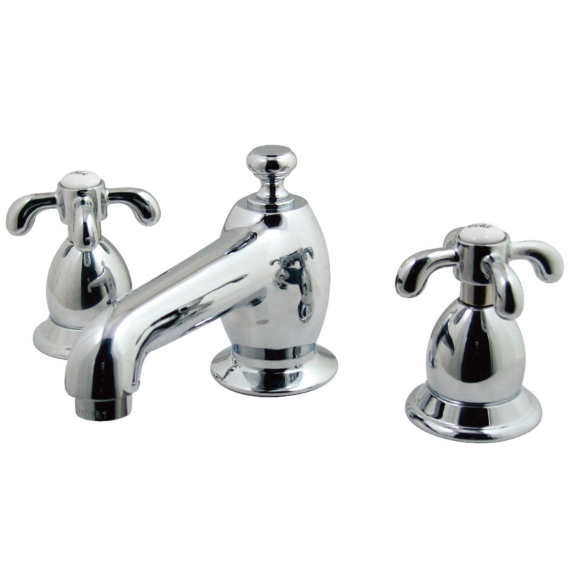 Widespread Bathroom Faucet with Drain Assembly, Polished Chrome