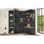 Armoire de vestibule multifonctionnelle gauche-droite (peut être utilisée séparément) avec rangement et 4 crochets, armoire de rangement / arbre d'entrée 2 en 1 pour le salon, la cuisine et le couloir, noir, buffet-125535449