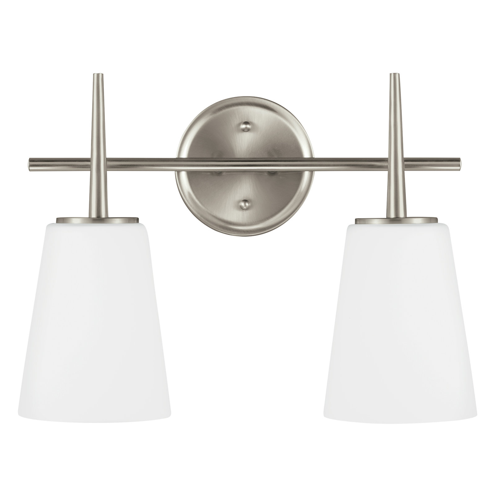 Erlandson 2 Light Dimmable Vanity Light, 100W A19 Medium, Brushed Nickel