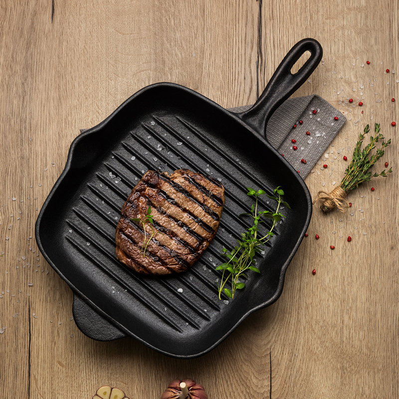 Tramontina Pre-seasoned Cast Iron Griddle Pan 27cm (2.2l), 27 cm