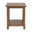 Table de bout en bois avec tablette inférieure ouverte en brun vieilli