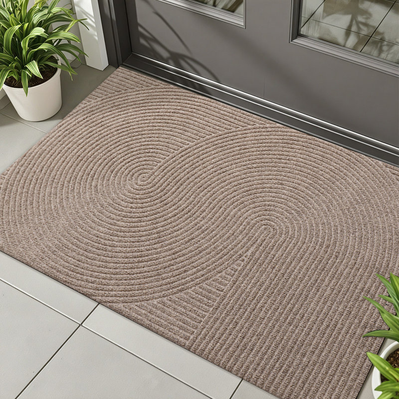 Non-Slip Low Profile Door Mat, 17" W x 30" L, Khaki