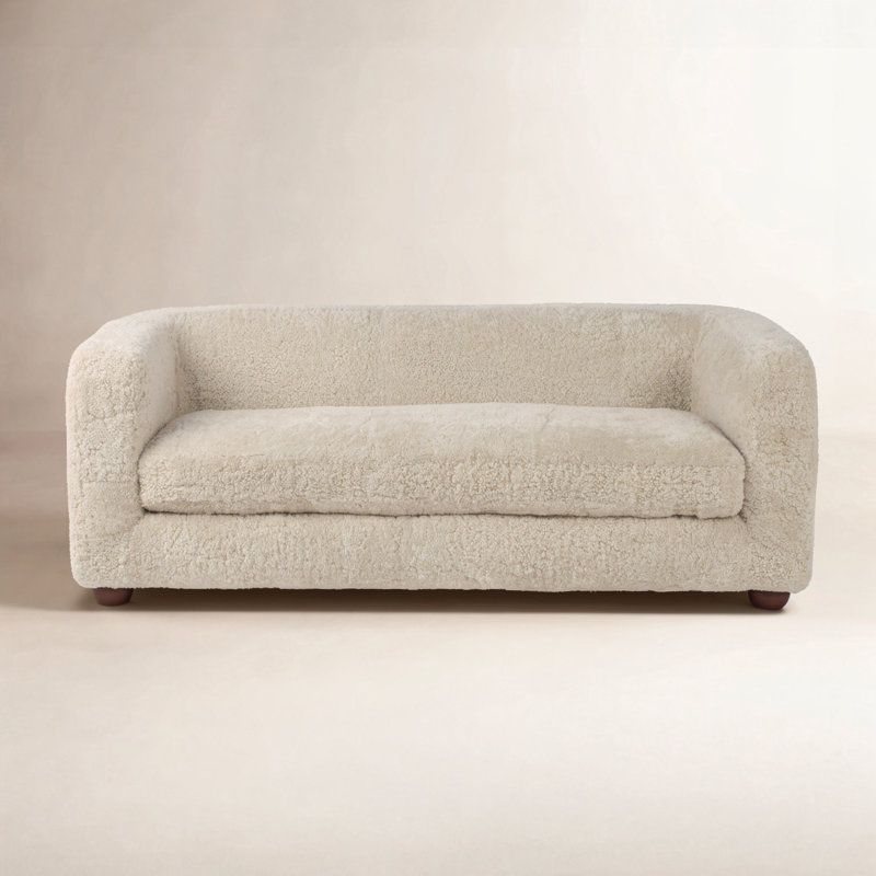 Gidget Sofa, Beige Shearling