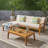 L Shape 3Pcs Sectional Patio Sofa Set