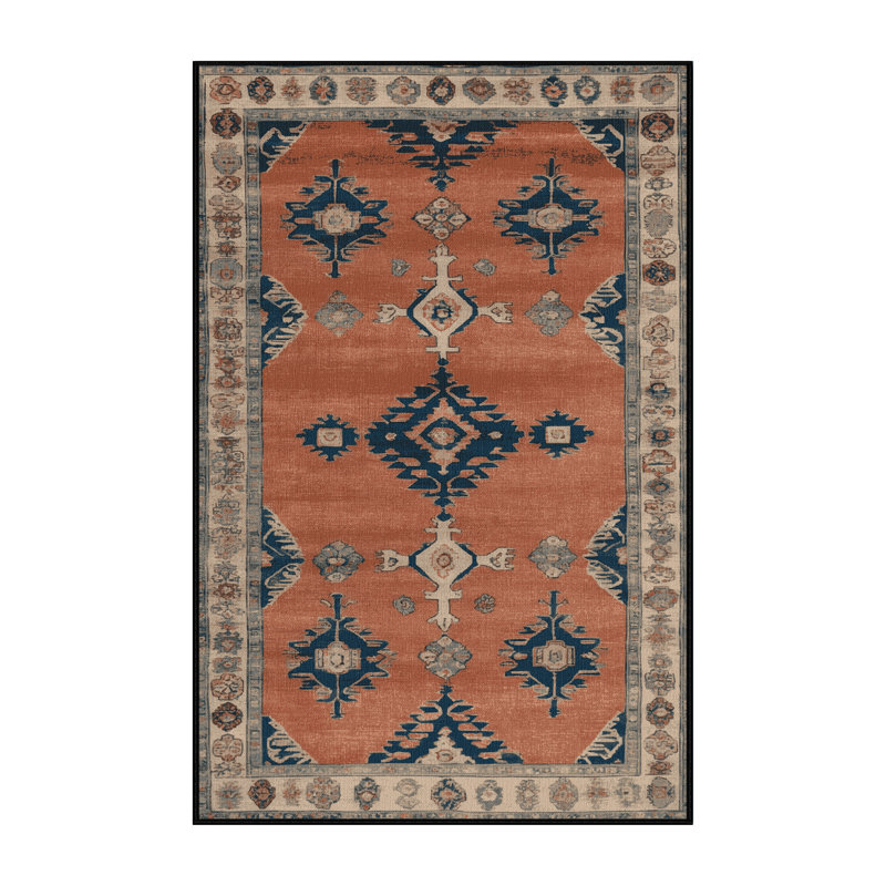 Machine Washable Overdyed Brown Area Rug, Rectangle 4' x 6'