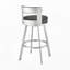 Tabouret de bar pivotant de 76 cm en acier inoxydable avec revêtement en similicuir