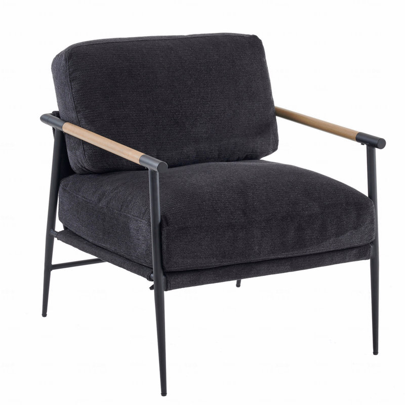 Chaise longue de loisirs en velours noir