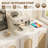 Rattan Buffet Cabinet, Boho Wooden Sideboard with Power Outlet, 4 Doors Accent Storage Cabinet for Coffee Bar, Adjustable Shelves for Dining Room, Hallway, Living Room-1414590841