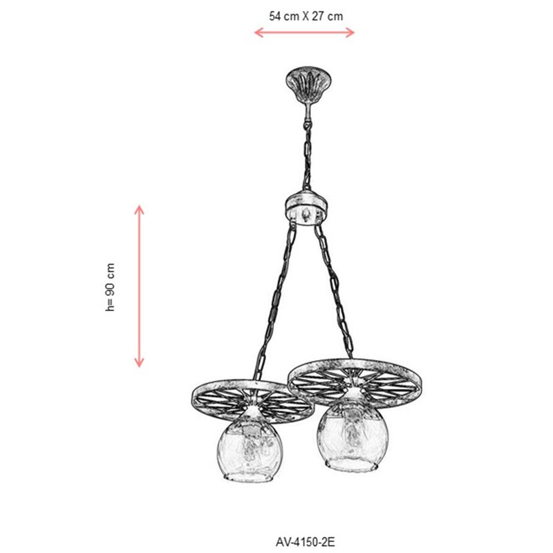 Lustre unique à 2 lumières