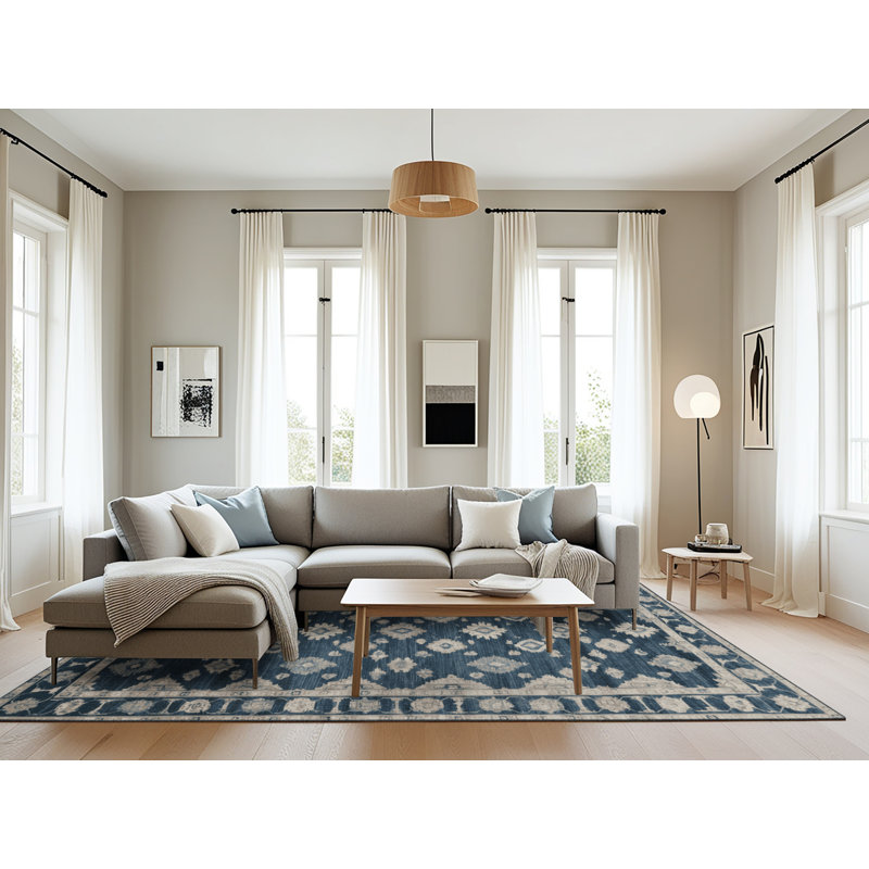 Machine Washable Overdyed Gray Area Rug, Rectangle 6' x 9'