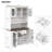 70.9" Kitchen Pantry Storage Cabinet Rustic Buffet Cabinet, Kitchen Hutch Cabinet with LED Outlets Food Pantry Cabinet with Doors and Shelves Wine Rack for Dining Room-129104905