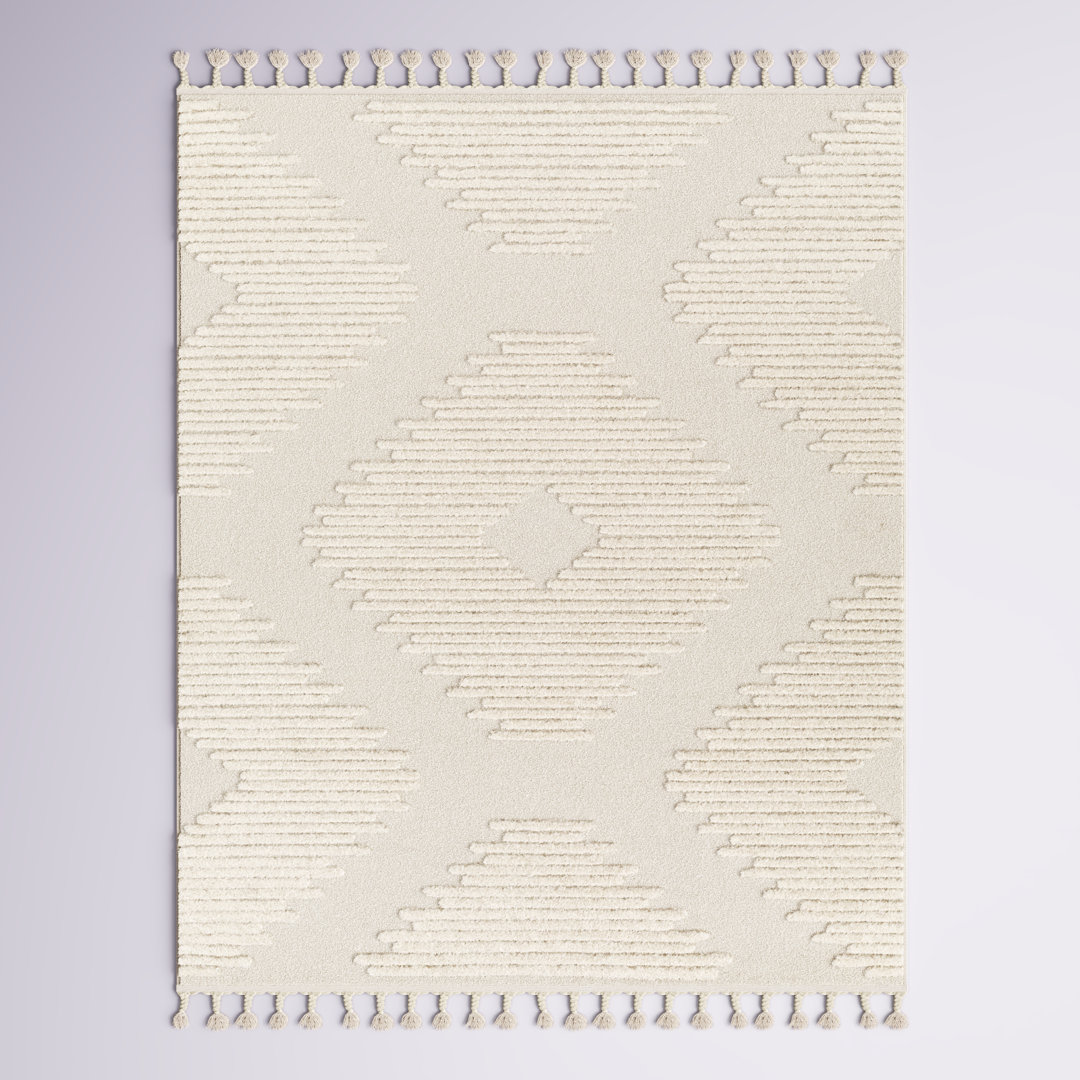Firman Geometric Machine Woven Cream Area Rug The Twillery Co.® Rug 