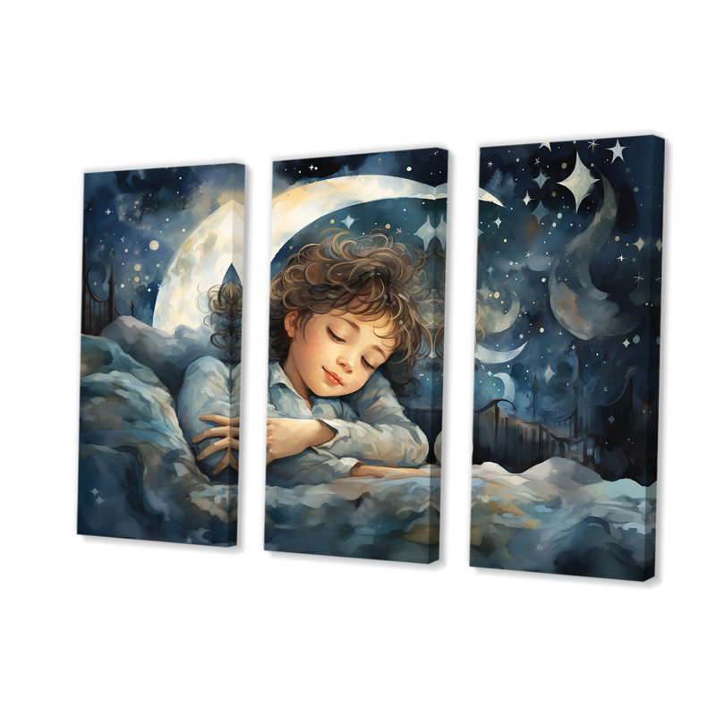 Childs Moonlight Nursery 3 - Art mural de chambre de bébé, H 32 po x l 48 po
