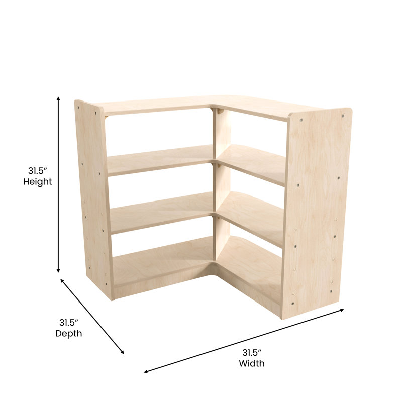 Bright Beginnings Natural Wood 3-Tier Corner Storage Unit