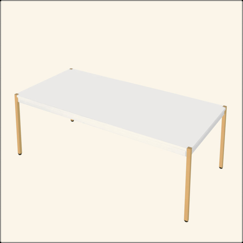 White & Gold Finish Coffee Table