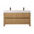 Abbie 60" Double Bathroom Vanity in Weathered Fir with White Artificial Stone Integrated Sink without Mirror