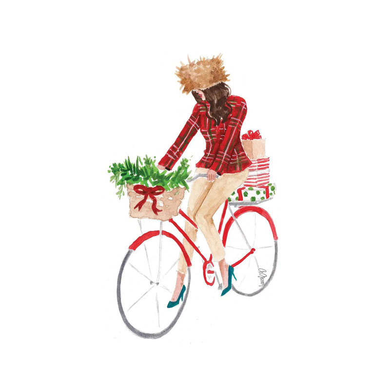 Holiday Bike by Style Of Brush - Gallery-Wrapped Canvas Giclée on Canvas, 20.32 cm H x 30.48 cm W, Canvas