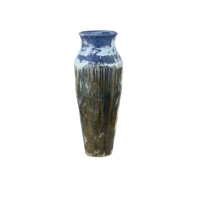 Large Blue and White Terracotta Garden Urn
