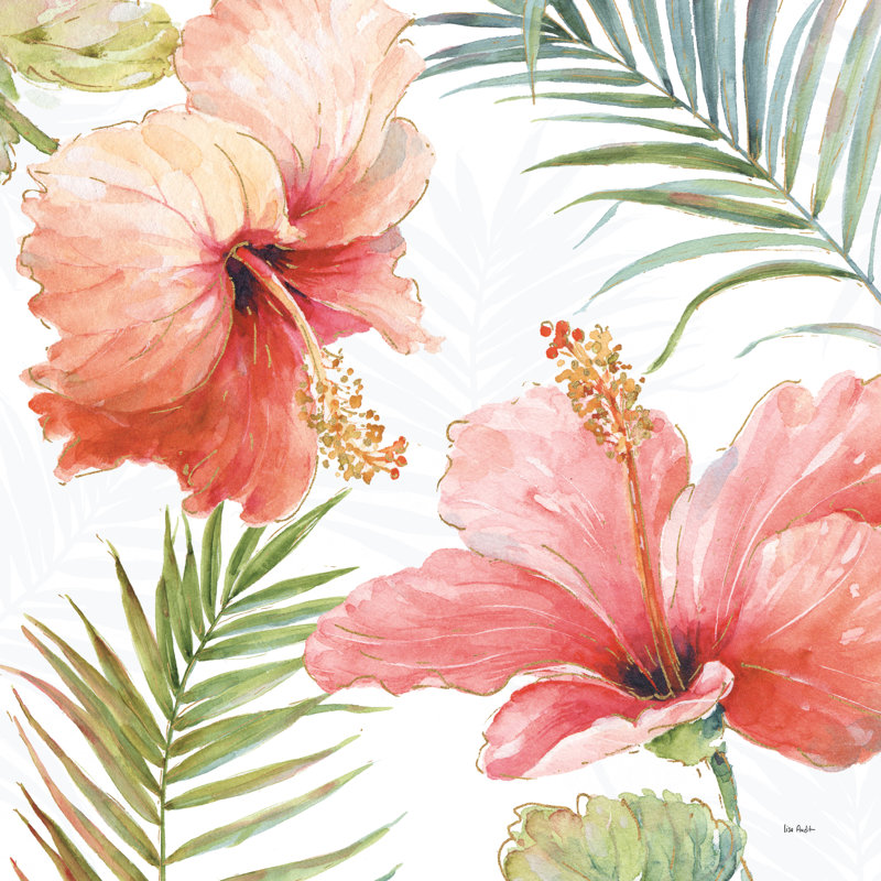 «Tropical Blush II» par Lisa Audit, reproduction d'art sur toile tendue, H 30 po x l 30 po