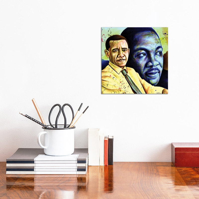Obama And L. King by Ben Heine - Print on Canvas, 30.48 cm H x 30.48 cm W, Wrapped Canvas