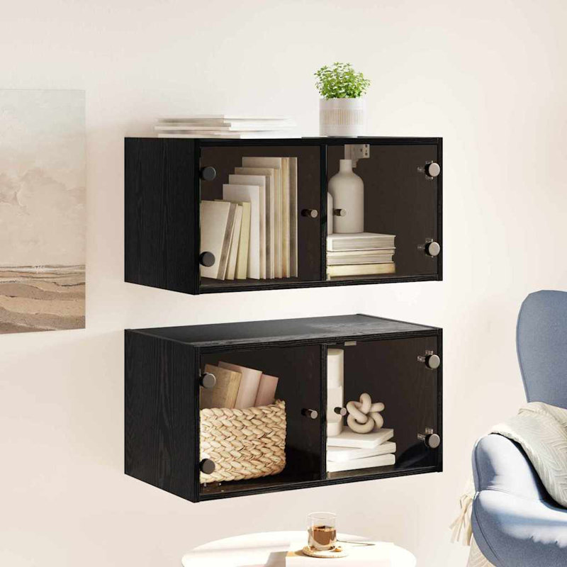 Wall Bathroom Cabinet, Black Oak