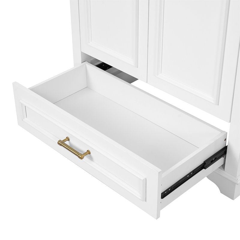 Meuble-lavabo 30 po avec lavabo en céramique, Blanc