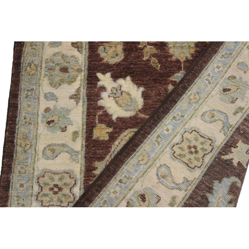 Tapis de couloir gris / brun en laine noué à la main de style oriental 2 pi 8 po x 8 pi 7 po Grigori