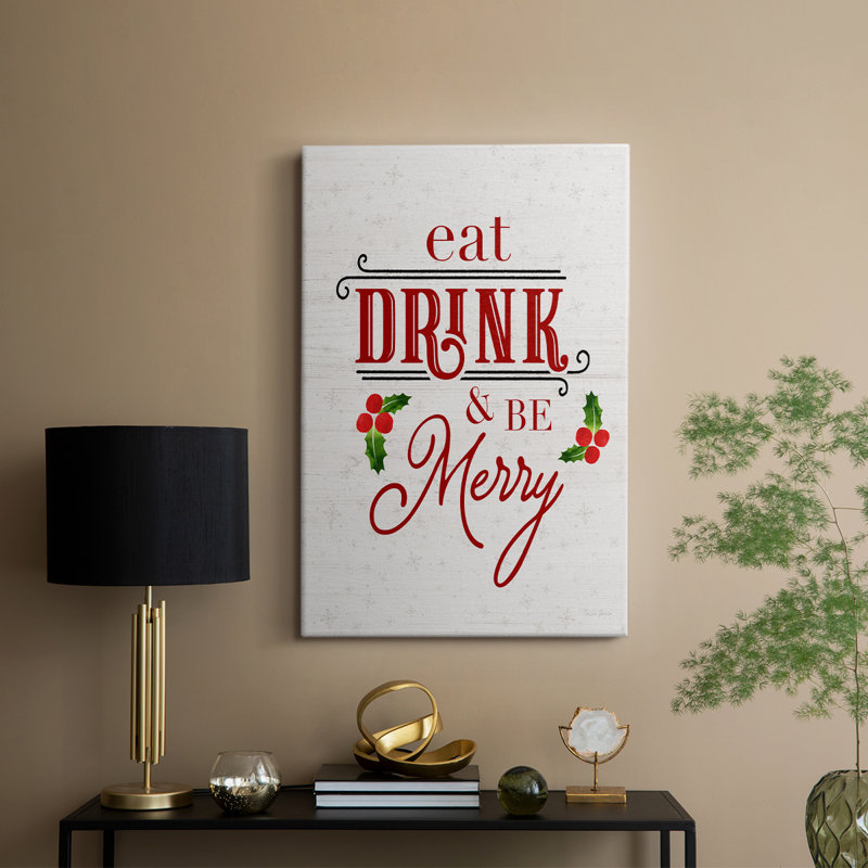 Mangez, buvez et soyez joyeux - Cavas enveloppés de galerie, H 18 po x l 12 po