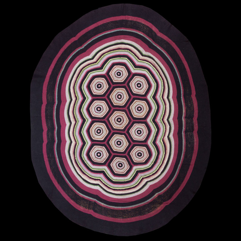 One-of-a-Kind 10'6" X 13'6" 1930s Oval Wool Area Rug in