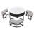 Functional and Stylish Modern Round Lift-Top Coffee Table Set with Three Ottomans for Enhanced Living Space Utility-224143771-224143769