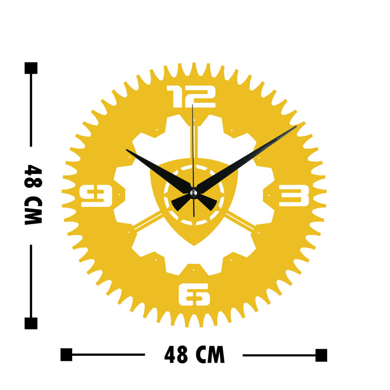 Metal Wall Clock, Gold/Black